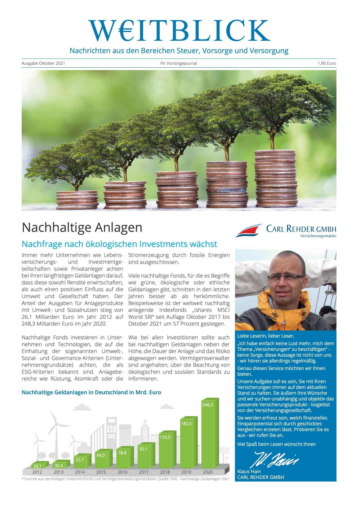 Weitblick Oktober 2021 - Das Carl Rehder Kundenmagazin