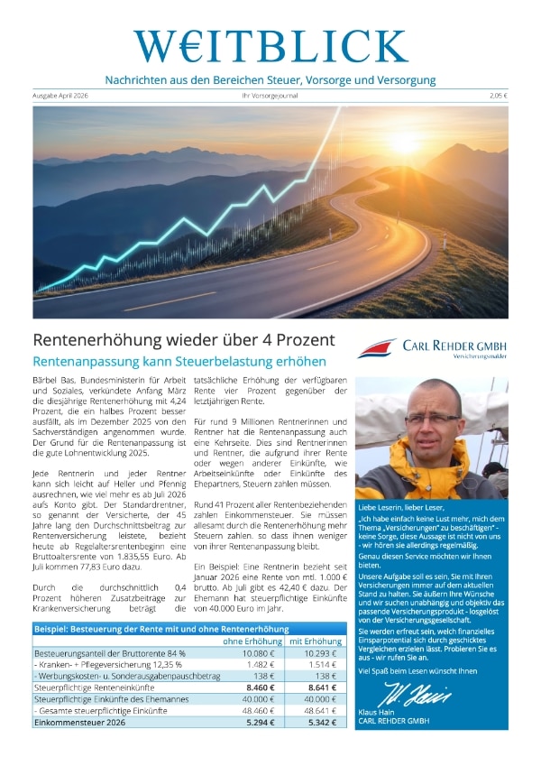 Weitblick Kundenmagazin Ausgabe April 2026